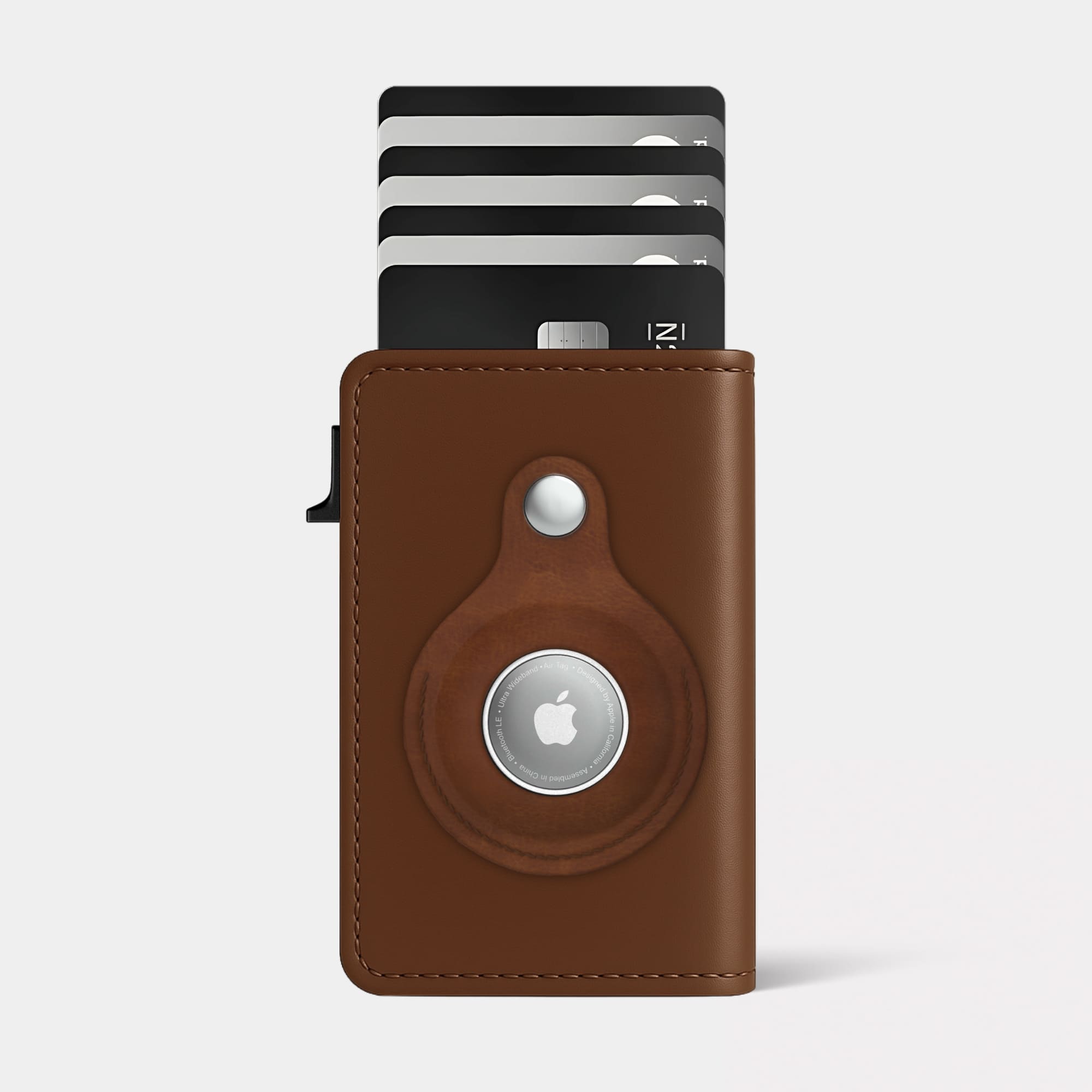 Cypher AirTag Wallet - Classic Brown - Leather RFID AirTag Compatible Wallet - 12 Cards & Cash - WalletAces