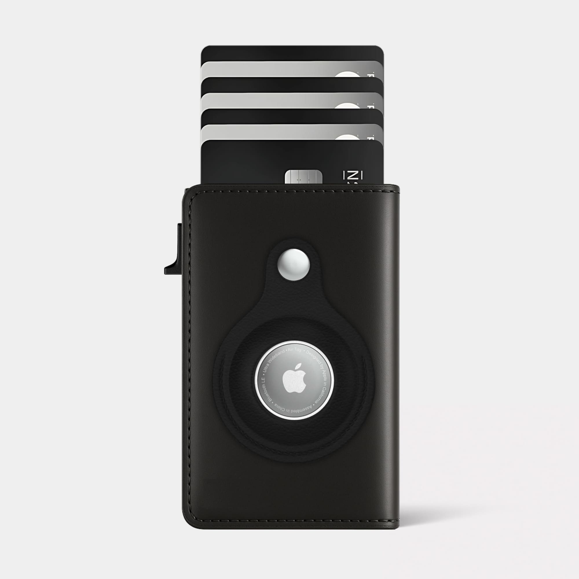 Cypher AirTag Wallet - Nappa Black - Leather RFID AirTag Compatible Wallet - 12 Cards & Cash - WalletAces