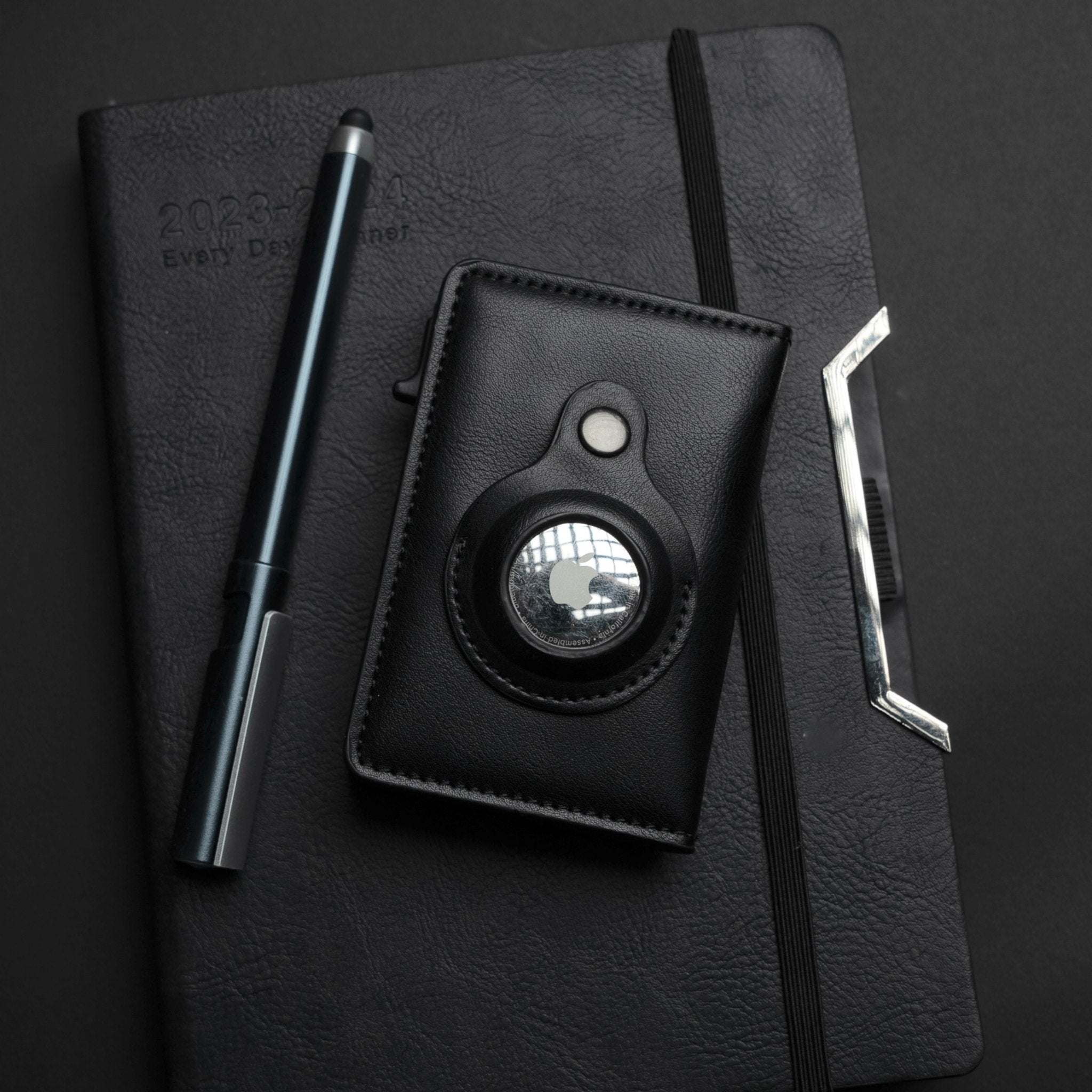 Cypher AirTag Wallet - Nappa Black - Leather RFID AirTag Compatible Wallet - 12 Cards & Cash - WalletAces - Lifestyle