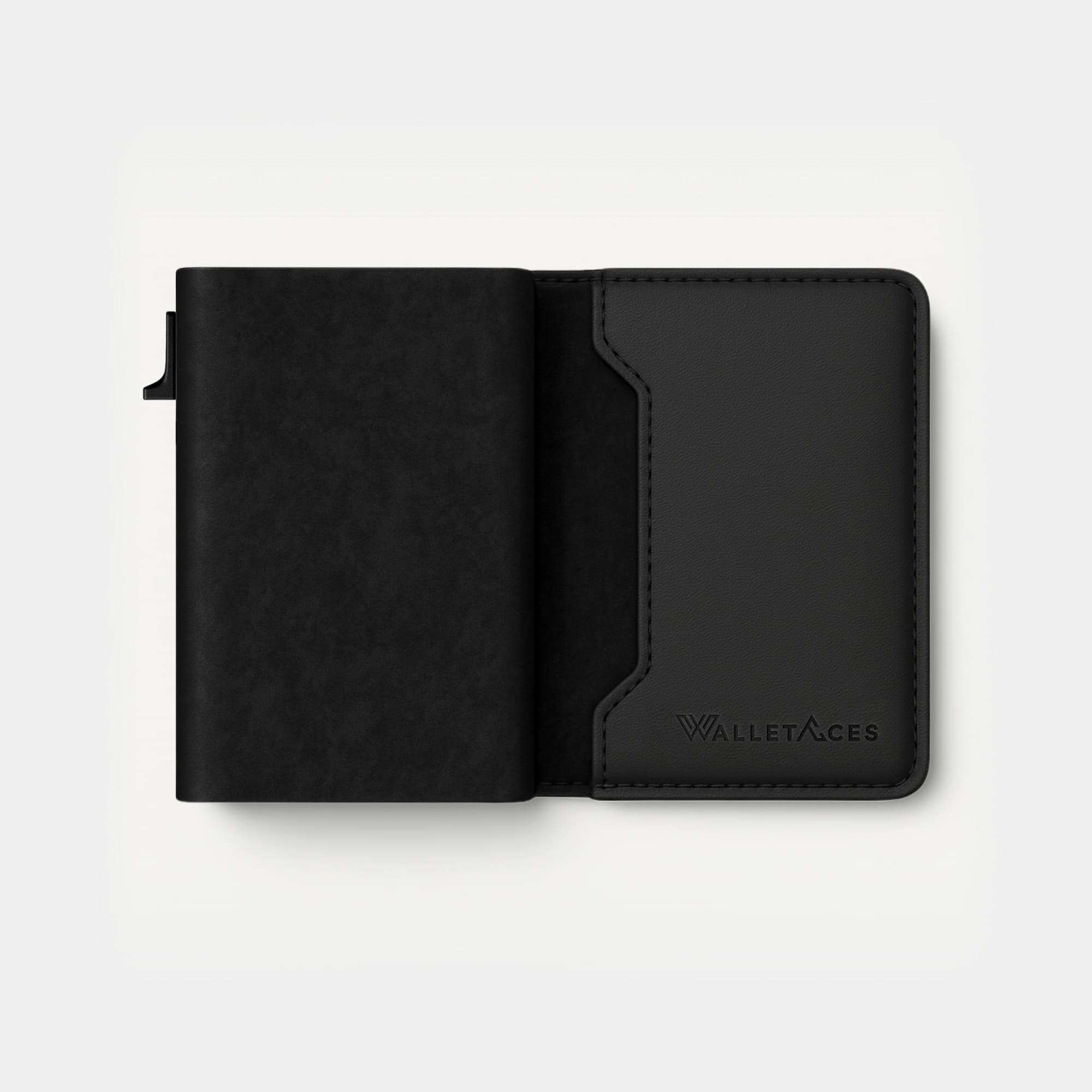Enigma Wallet - Nappa Black - open wallet - WalletAces