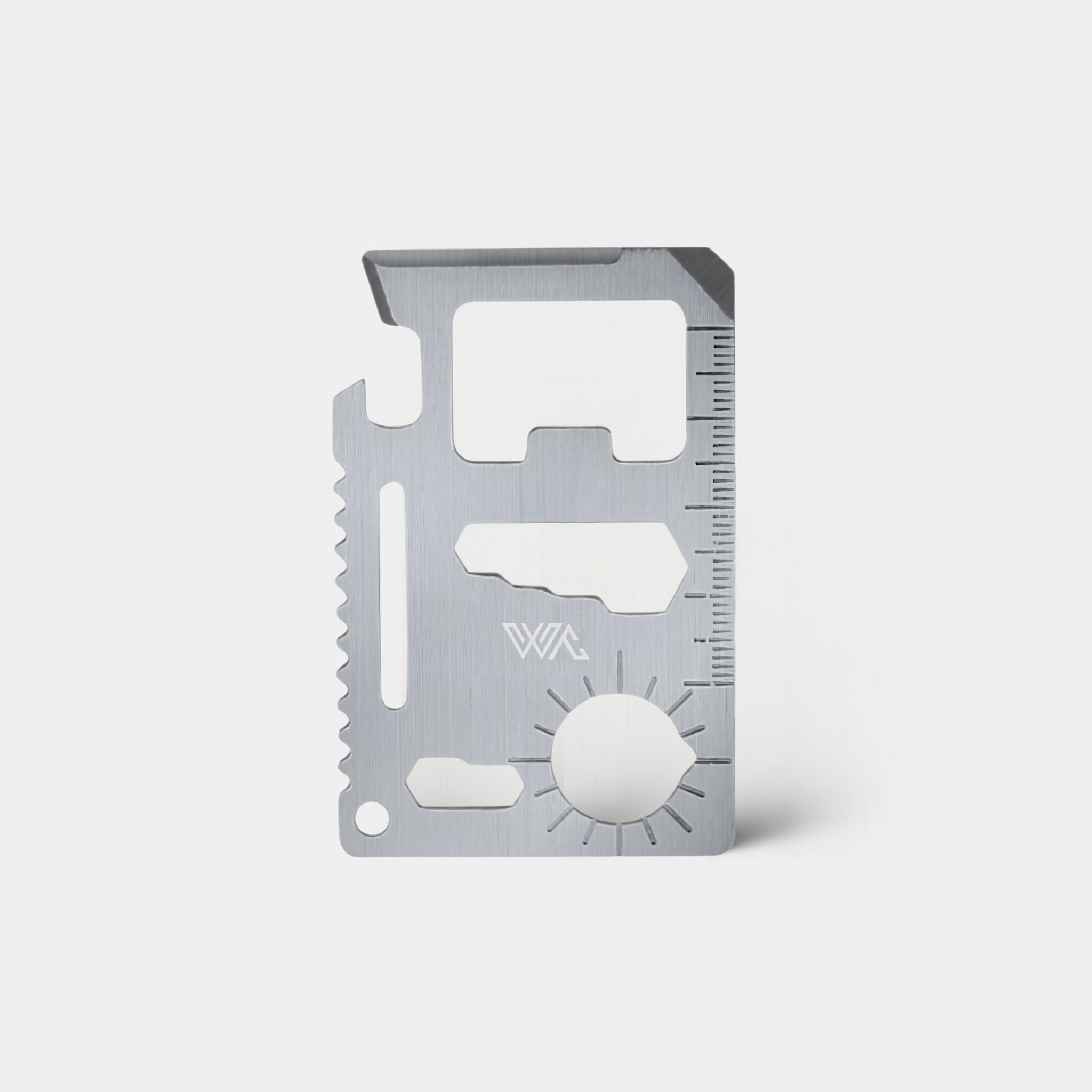 Tool Card - Stainless Steel Card-Sized Multi-Tool - WalletAces - Front View Studio