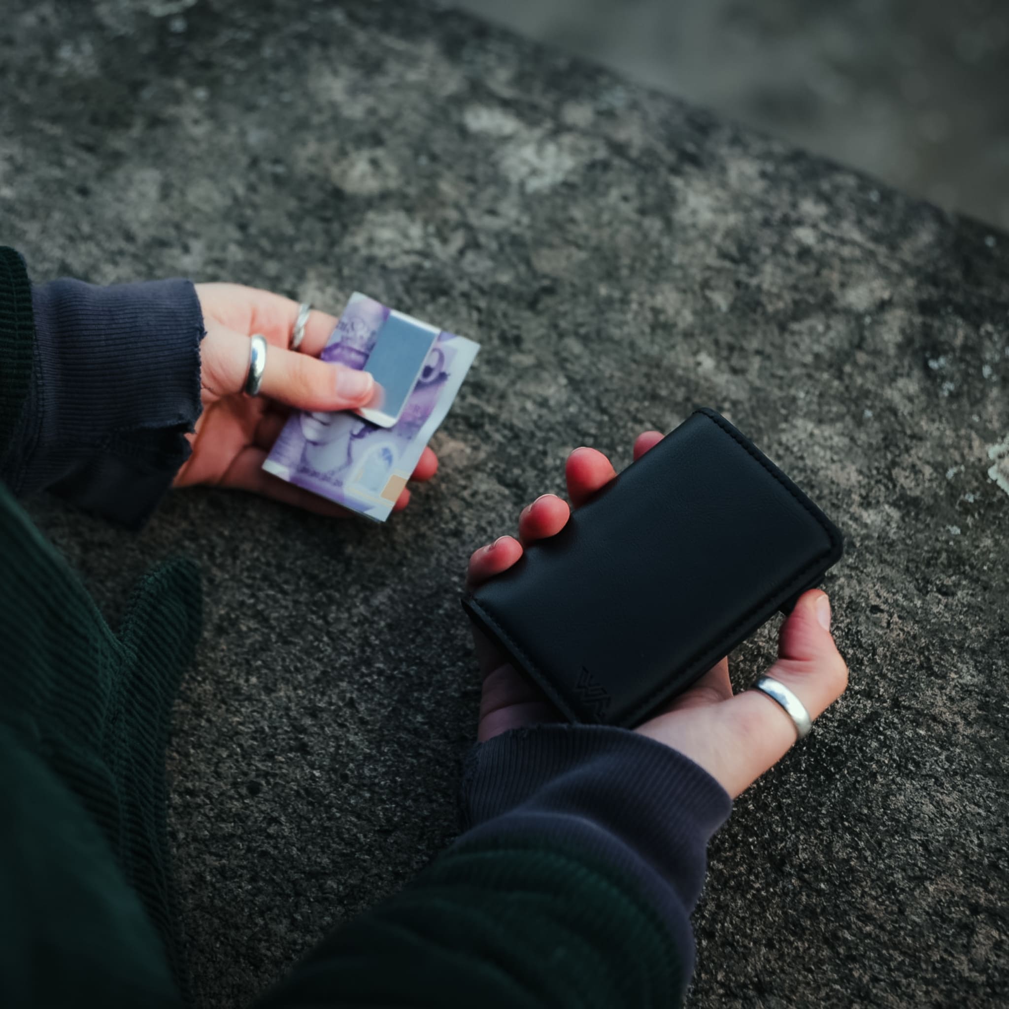 Cash Clip - Minimalist Stainless Steel Money Clip and Enigma Wallet