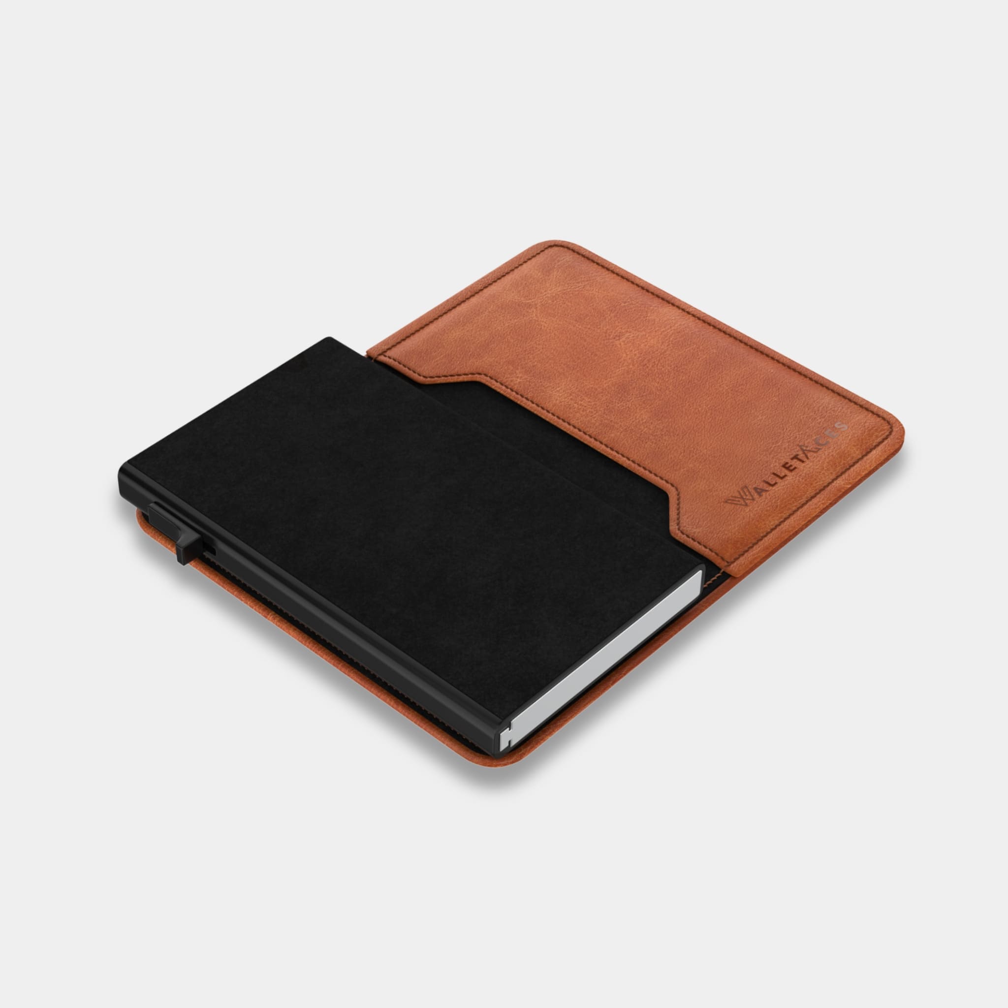 Enigma Wallet - Classic Brown - Leather RFID Smart Wallet - 12 Cards & Cash - WalletAces - Unfolded