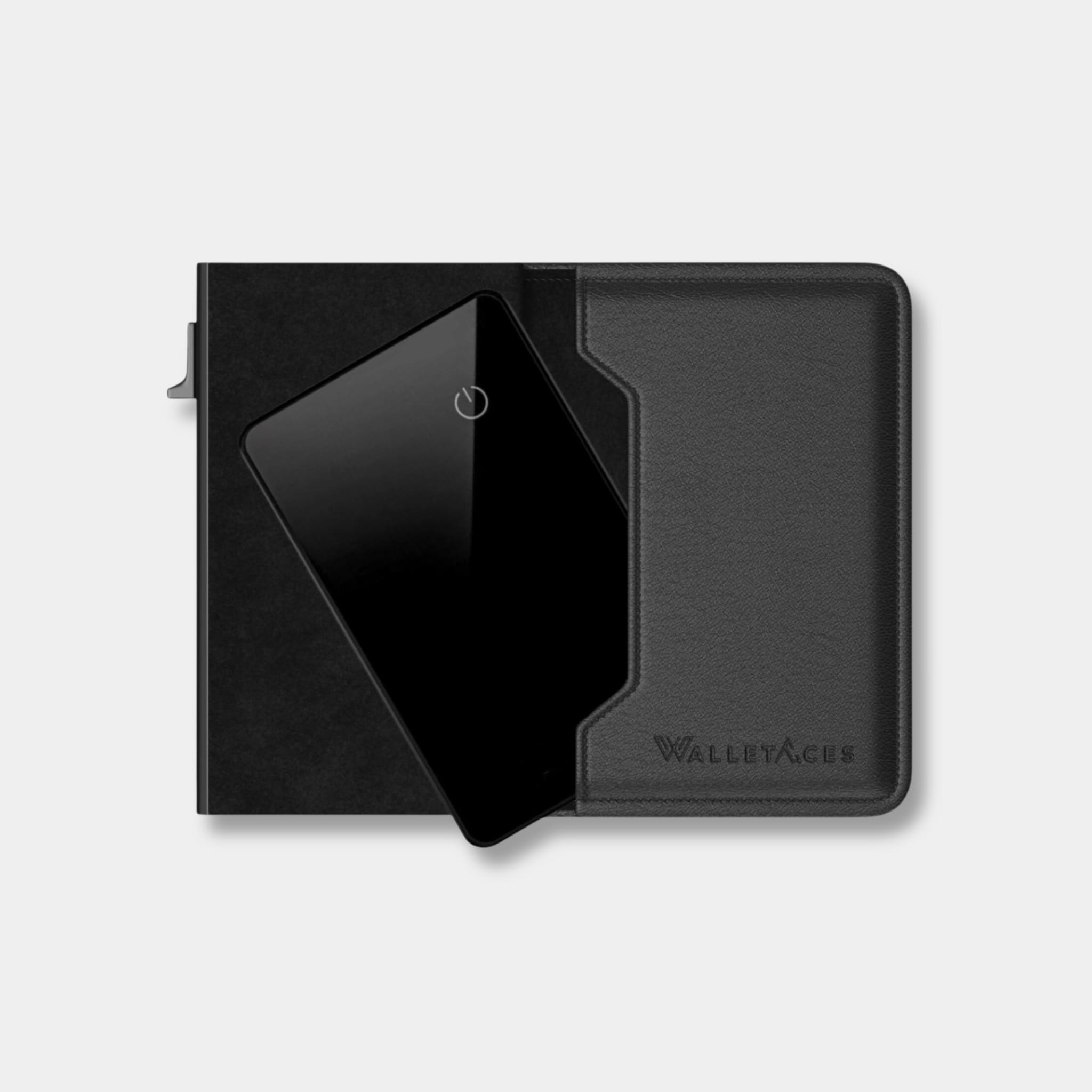 Enigma Wallet & Tracker Card - Nappa Black - Trackable RFID Smart Wallet - Worldwide Wallet Tracker - 12 Cards & Cash - WalletAces - Tracker In Wallet