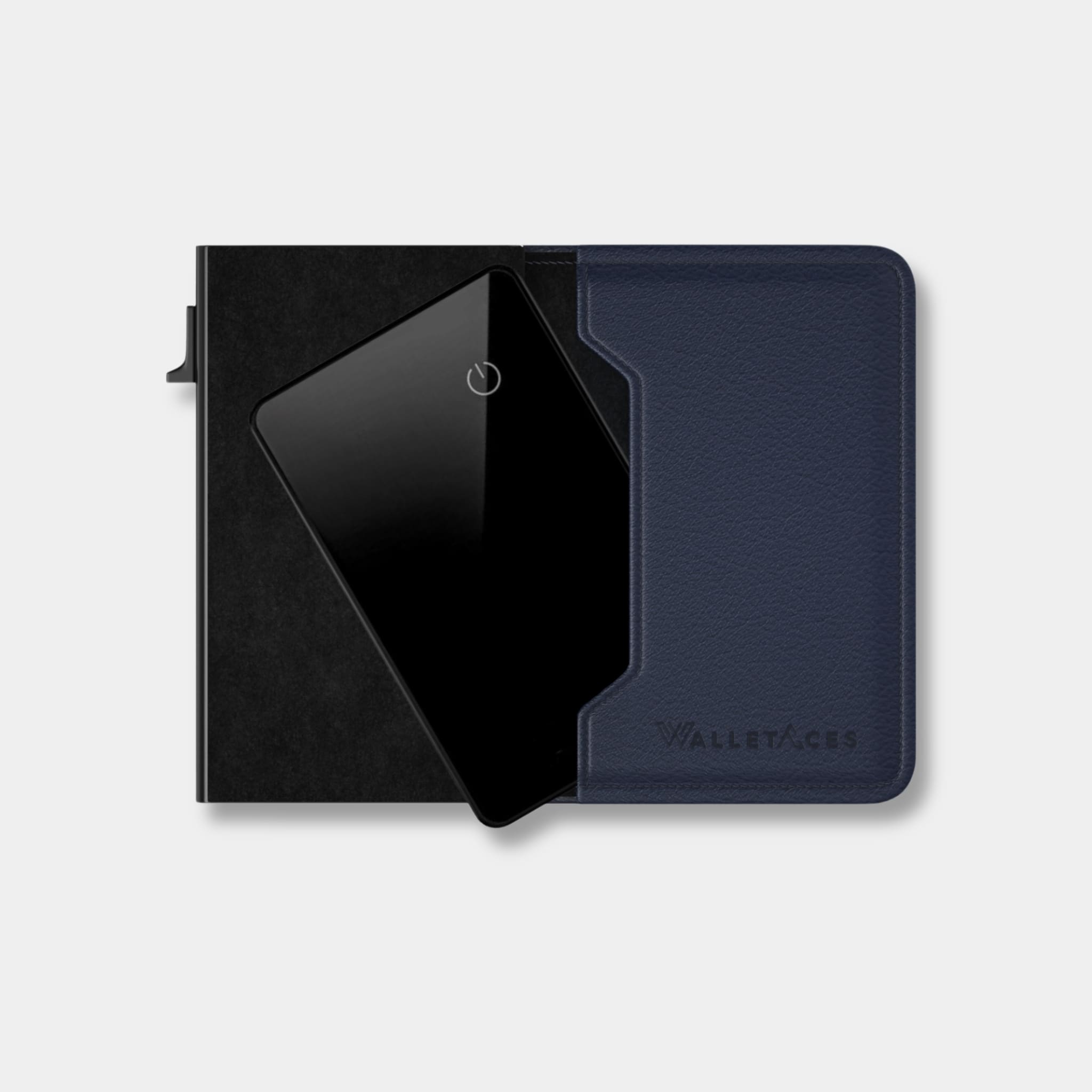 Enigma Wallet & Tracker Card - Navy Blue - Trackable RFID Smart Wallet - Worldwide Wallet Tracker - 12 Cards & Cash - WalletAces - Tracker In Wallet