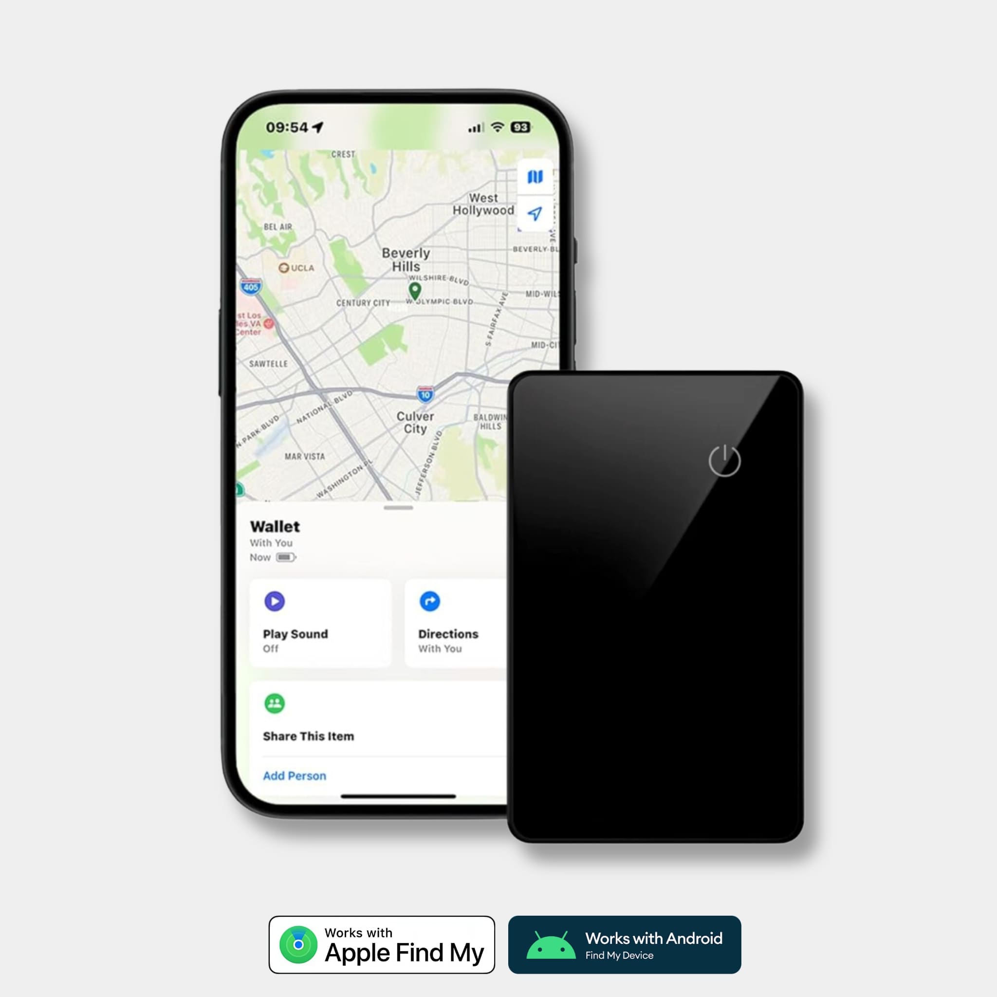 Tracker Card - Apple FindMy - Android Find My Device - Card-Sized Wallet Tracker - WalletAces - Front 3